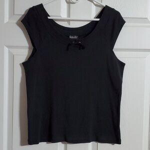 Rafaella Women's Black Cap Sleeve Shirt Size XL